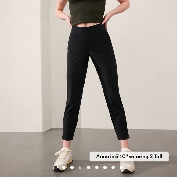 NWT ATHLETA Stellar Trousers Ankle‎ Pants Work Black Size 26 - Picture 1 of 16